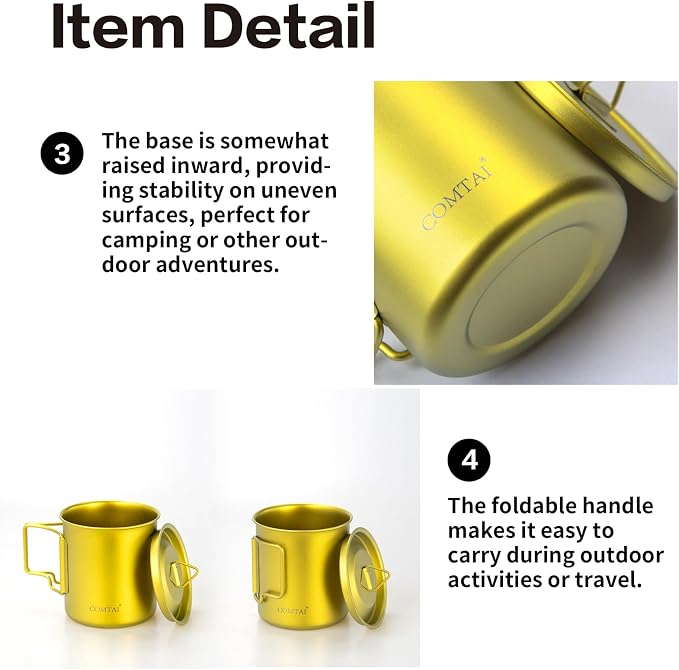 Titanium Camping Pot Mug 15oz - Image 4
