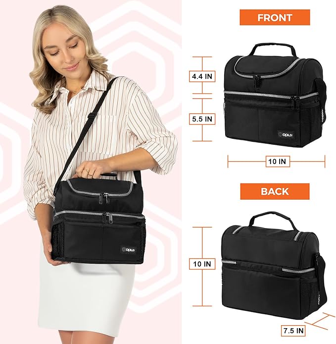 OPUX Lunch Box For Men Women, Insulated Large Lunch Bag Adult Work, Double - Image 3