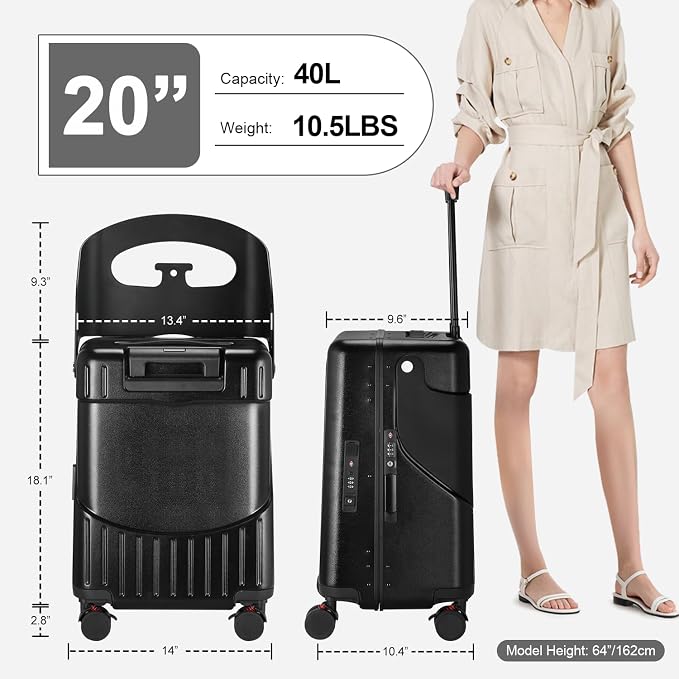Ride On Luggage with Foldable Seat - Image 2