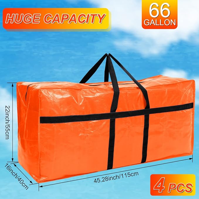 4 Pcs 66 Gallon Large Moving Bags - Image 2