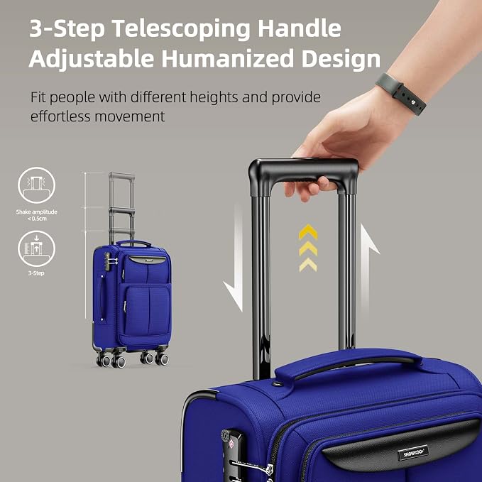SHOWKOO Luggage Sets 3 Piece Softside Expandable Lightweight Durable Suitcase - Image 4