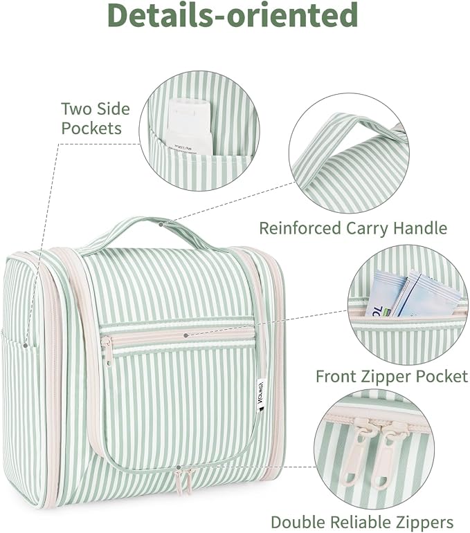 Narwey Striped Hanging Travel Toiletry Bag - Image 6