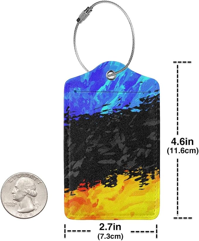 Blue Black Yellow Abstract Bag Tags - Image 4