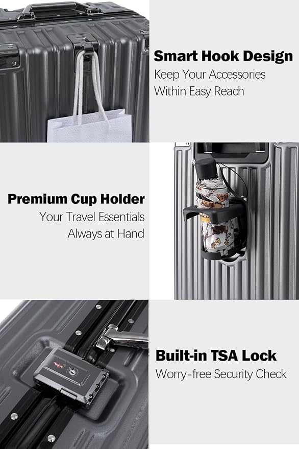 HotWay 20 Inch Aluminum Frame Carry On Luggage - Image 4