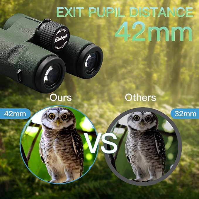 10x42EDII Compact Binoculars for Adults – High-Powered BAK4 Prisms, Diamond - Image 4
