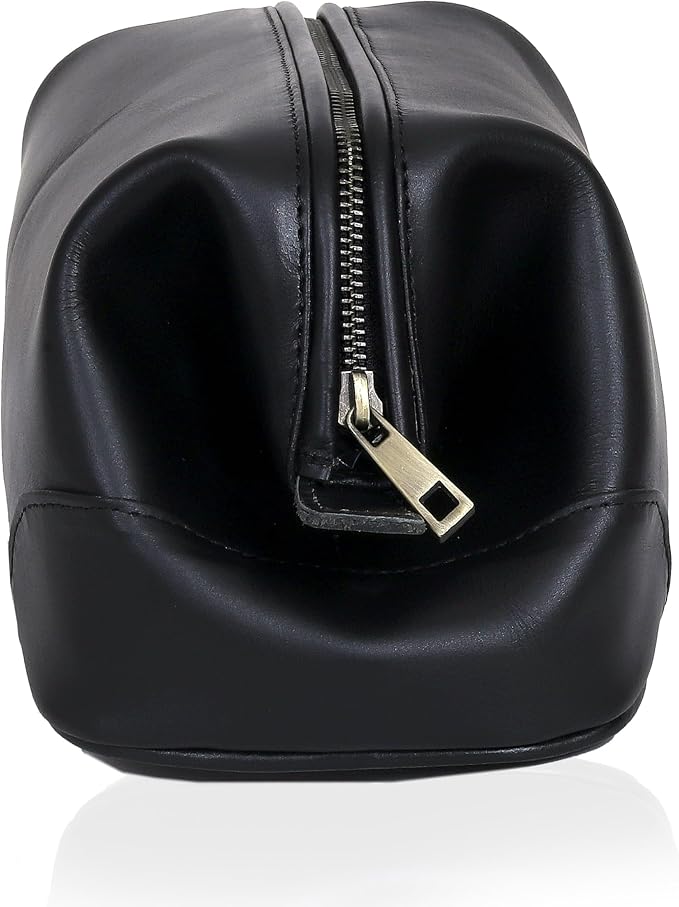HLC Leather Toiletry Bag for Men Best Gift Premium Genuine Leather Dopp Kit - Image 2