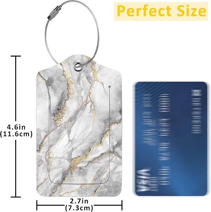 2 Pack Abstract Marble Luggage Tag - Image 2
