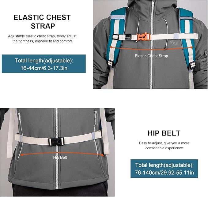 MOUNTAINTOP Hiking Backpack 35L Travel Backpack Lightweight Daypack - Image 8