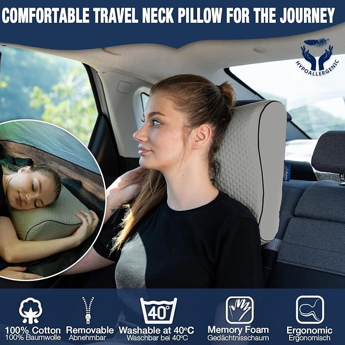 Travel & Camping Comfortable Memory Foam Pillow – Easy to Carry Portable Bag – - Image 5