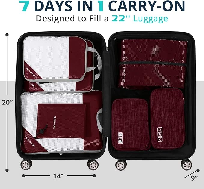 7 Set Compression Packing Cubes - Image 6