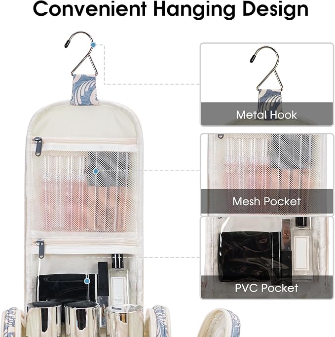 Narwey Hanging Toiletry Bag for Women Travel Makeup Bag Organizer Toiletries - Image 4