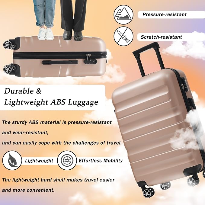 Merax Luggage Set 6 Piece, Hardshell ABS Suitcases - Image 5