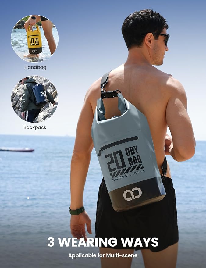 Lamicall Dry Bag Waterproof Backpack - 5L/10L/20L/30L/40L Roll Top Waterproof - Image 5