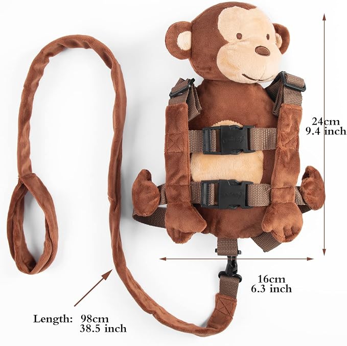 2 in 1 New Monkey Toddler Safety Harness Backpack Children's Walking Leash - Image 4