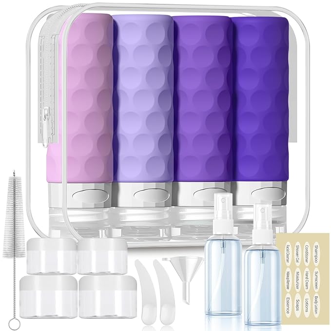 16pack Travel Bottles for Toiletries, TSA Approved Travel Size Containers Set by Silevoler