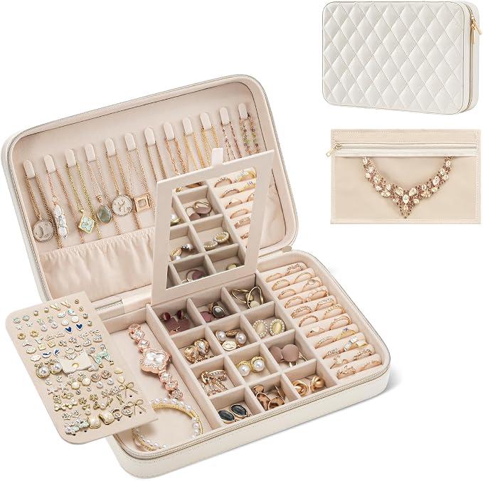 Lolalet Travel Jewelry Case for Women, Travel Jewelry Organizer Box by Lolalet