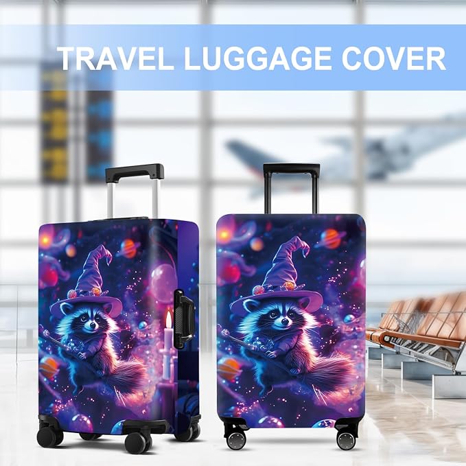 Raccoon Luggage Cover Washable Suitcase Protector Anti-Scratch, Stretchable Fit - Image 5