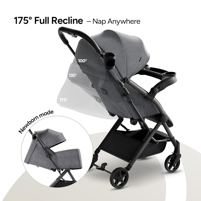 Mompush Lithe V2 Lightweight Travel Stroller, Compact Foldable Baby Stroller - Image 6