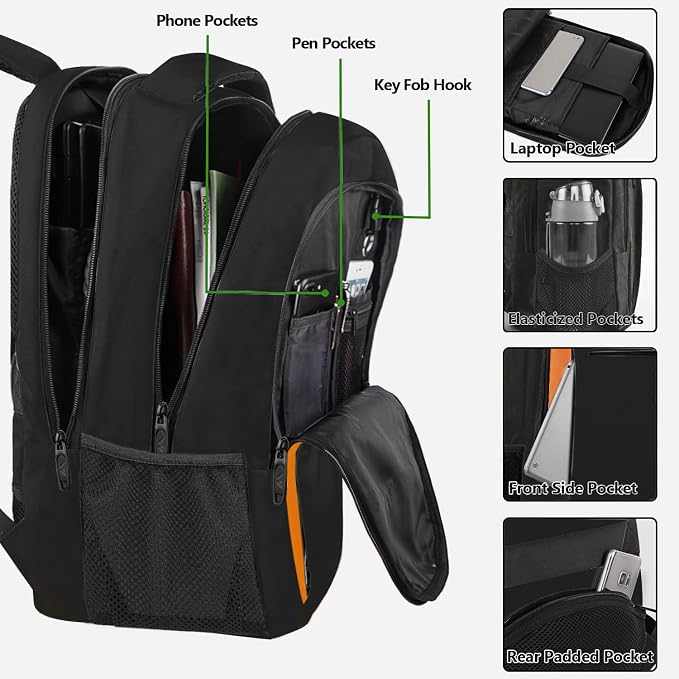 MATEIN Travel Laptop Backpack, Slim Sturdy College Laptops Backpack - Image 4