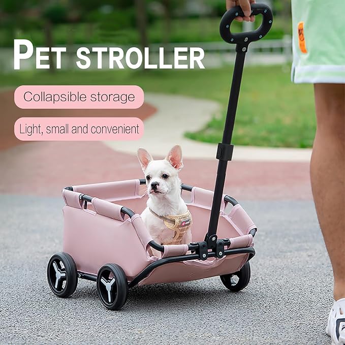 Dog Stroller 4 Wheels Folding Dog Cart Pet Stroller - Image 2