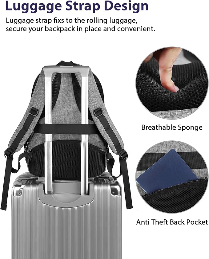 MATEIN 15.6 Inch Student Laptop Backpack, 20 L Airline Personal Item College - Image 3