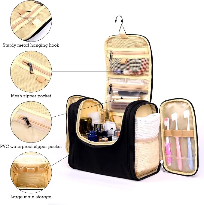 Hanging Toiletry Bag For Women And Men Large Travel Cosmetic Makeup Bags - Image 2