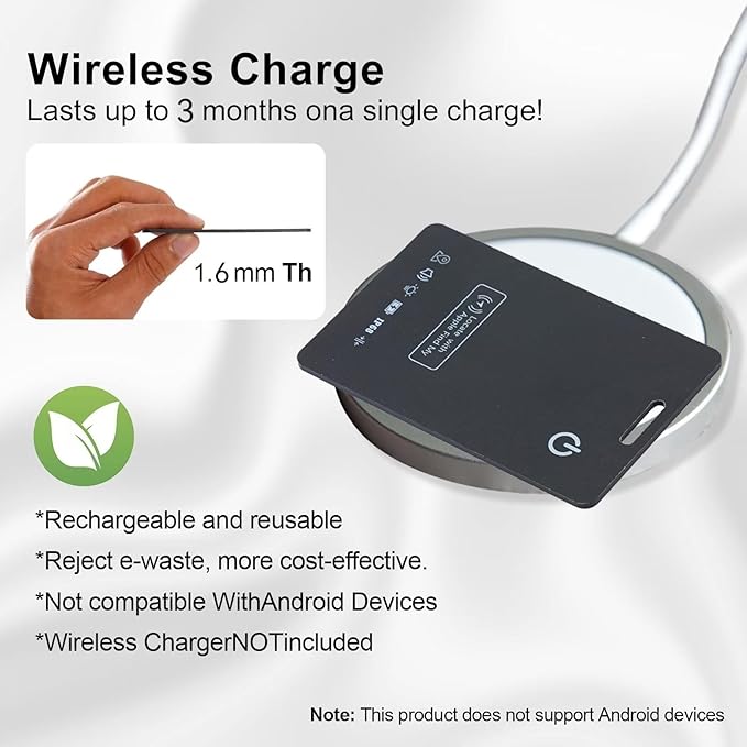 LBPRT Air Card Tag Rechargeable Wallet Tracker Thin 1.6mm, Item Finder Work - Image 3