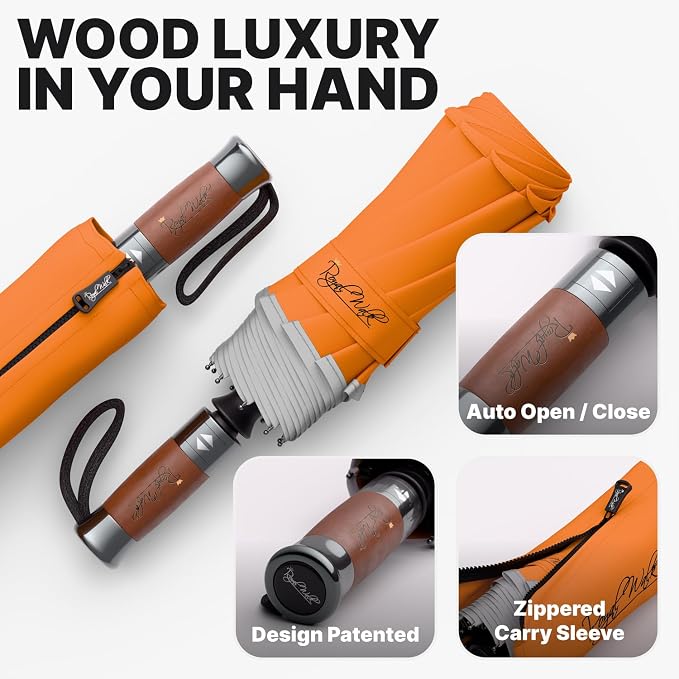 Royal Walk Windproof Folding Travel Umbrella Compact and Strong Luxurious Real - Image 3