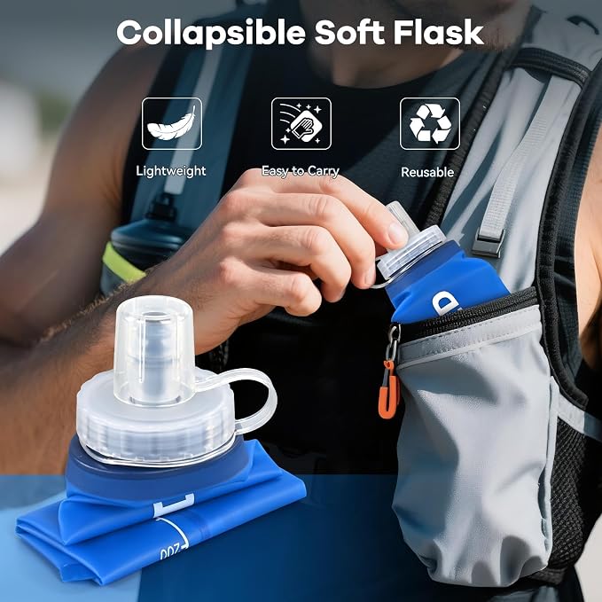 24oz Collapsible Soft Water Bottle, Soft Flask - Image 6