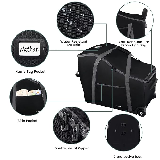 Infant Car Seat Travel Bag Fit Doona Car Seat Stroller and Base, Chicco Keyfit - Image 5