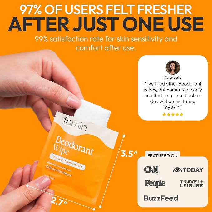 FOMIN Acidified Travel Deodorant Wipes - Image 5