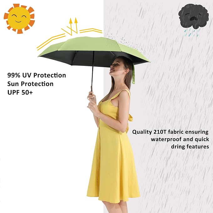BAODINI Small UV Protection Travel Umbrella Compact - Image 2