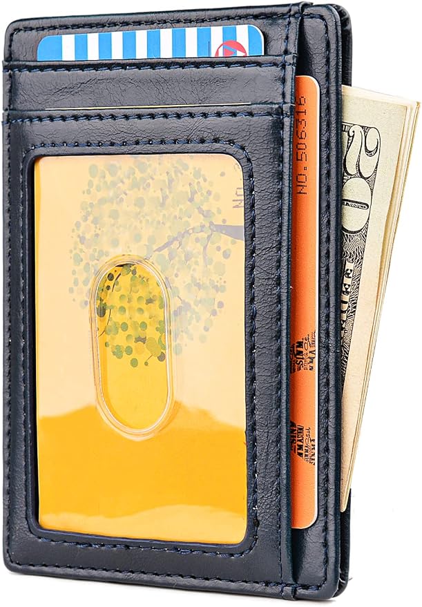 Buffway Slim Minimalist Front Pocket RFID Blocking Leather Wallets - Image 2