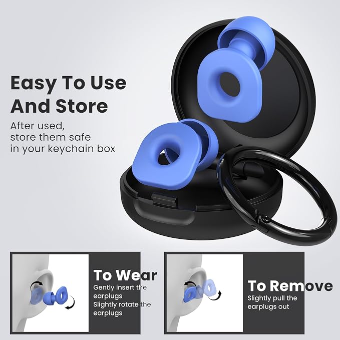 2 Pairs of Earplugs for Sleeping, Reusable Hearing Protection Earplugs - Image 3
