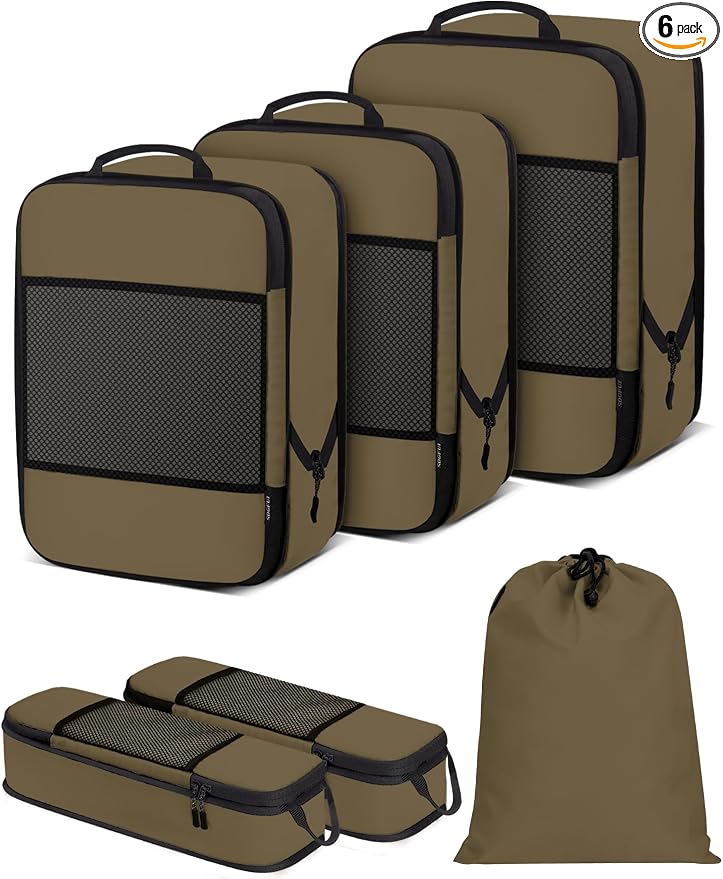 6 PCS Set Compression Packing Cubes by SDGFUI