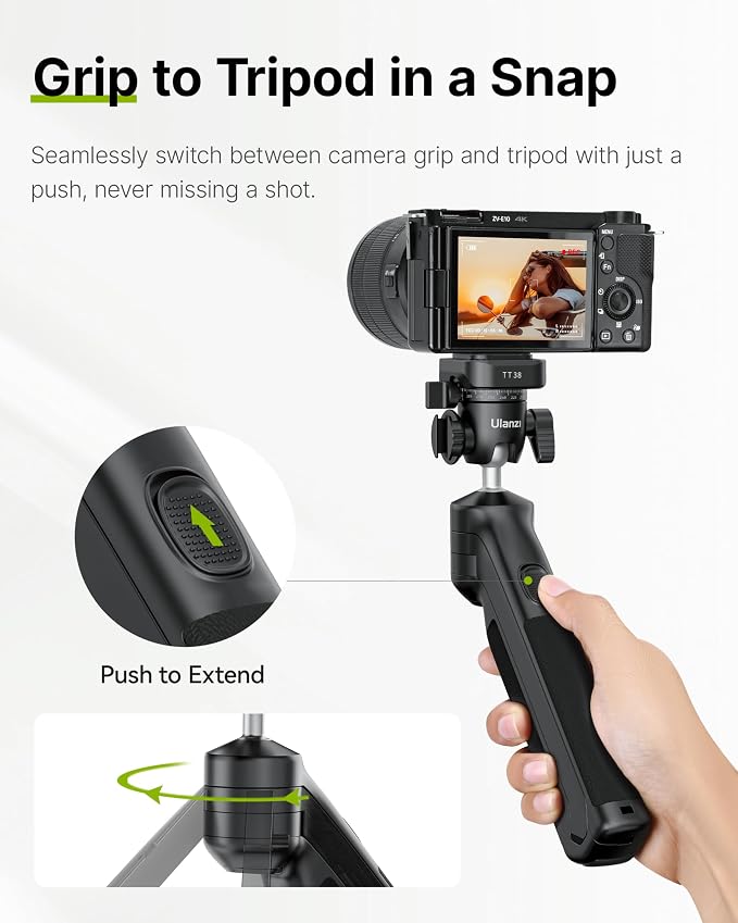 ULANZI TT38 Mini Tripod for Camera, One-Click Open Tabletop Camera Tripod Small - Image 2