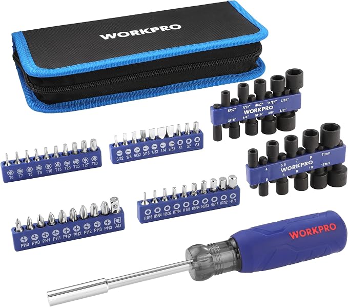 WORKPRO 61PC Magnetic Screwdriver Bits & Nut Driver Set - Image 8