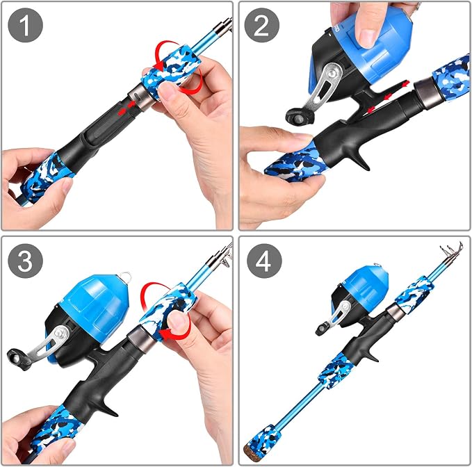 ODDSPRO Kids Fishing Pole Pink, Portable Telescopic Fishing Rod and Reel Combo - Image 5