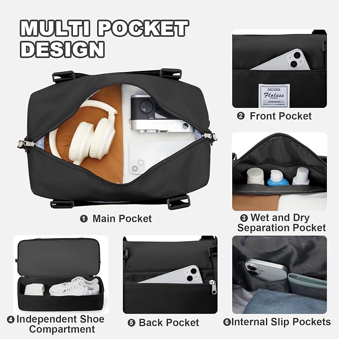 Travel Duffel Bag, Sports Tote Gym Bag, Shoulder Weekender Overnight Bag - Image 5