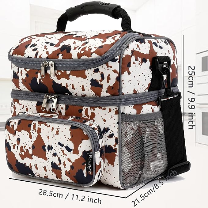FlowFly Double Layer Cooler Insulated Lunch Bag Adult Lunch Box Large Tote Bag - Image 3