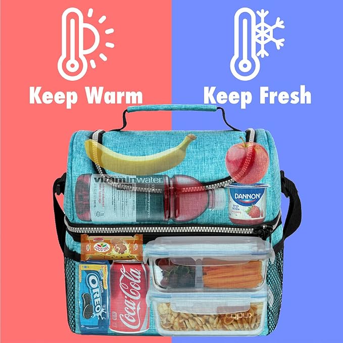 OPUX Lunch Box For Men Women, Insulated Large Lunch Bag Adult Work, Double - Image 2