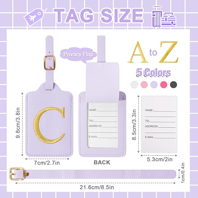 Personalized Initial Luggage Tags - Image 2
