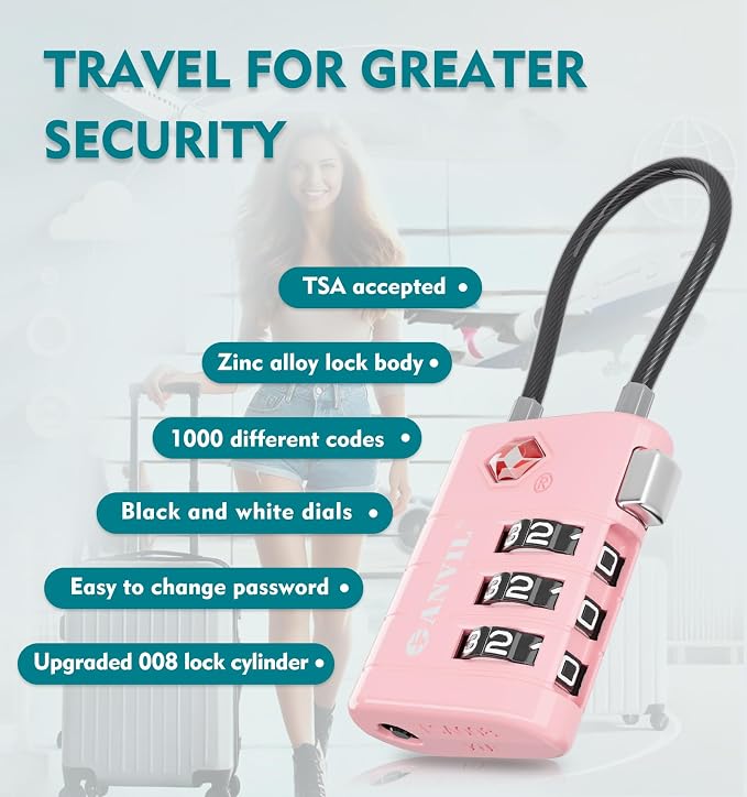 ANVIL TSA Approved Luggage Locks – High Security TSA008 Combination Travel Locks - Image 5