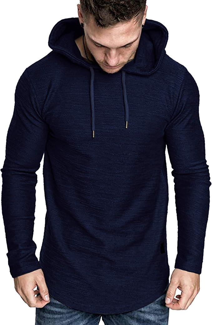 Lexiart Mens Fashion Athletic Hoodies Sport Sweatshirt Solid Color Fleece - Image 3