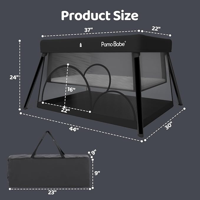 Pamo Babe Travel Crib Lightweight Playpen Baby Playard - Image 4