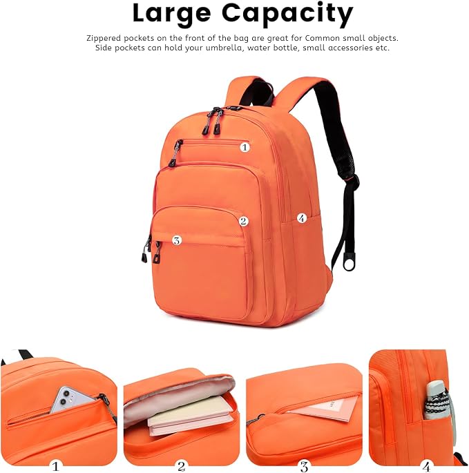 Lanola Basic Multi-Pocket Multipurpose Backpack Classical Water Resistant - Image 4
