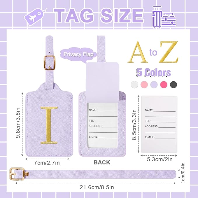 Personalized Initial Luggage Tags - Image 2