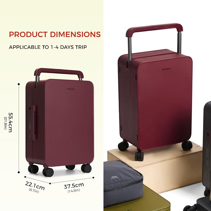 TUPLUS 20” Carry-On Hardside Luggage Lightweight ABS Travel Suitcase - Image 6