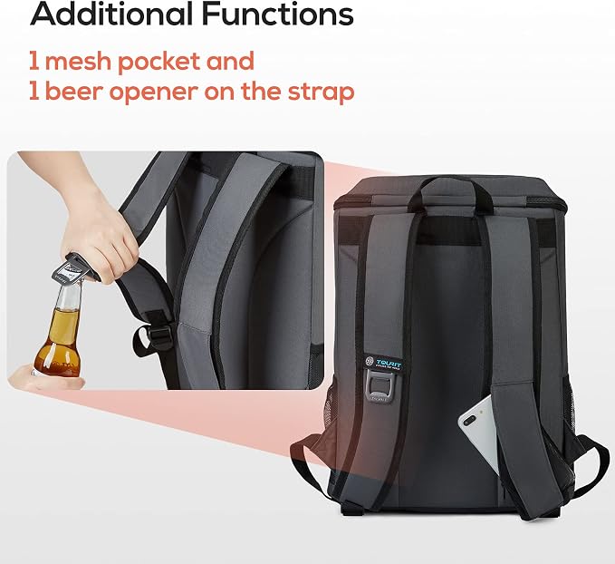TOURIT Cooler Backpack 30 Cans Lightweight Insulated Backpack Cooler Leak-Proof - Image 7