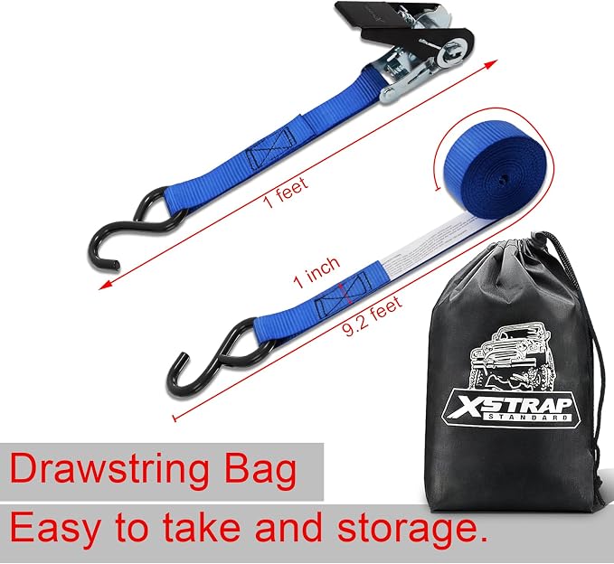 XSTRAP STANDARD Ratchet Tie Down Straps 8PK 1'' x 10 ft - 900 LB Break Strength - Image 4